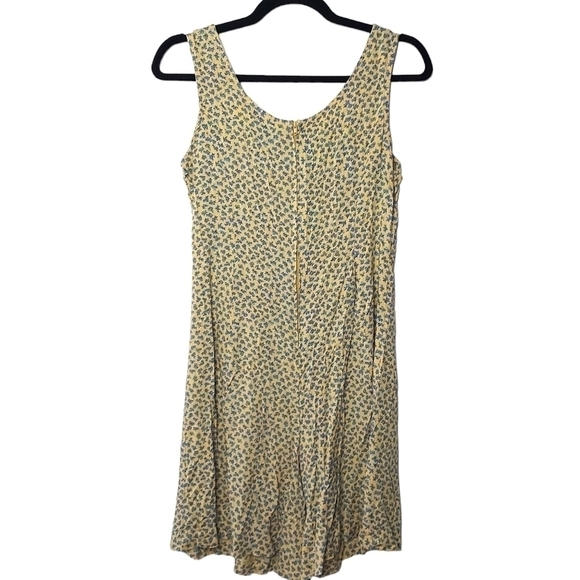 Vintage Moda INTL Butter Yellow & Blue Floral Print Romper Size Small - Picture 2 of 5